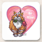 Ginger Cat Valentine's Day Untersetzer (Vorderseite)