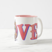 Ginger Cat Valentine's Day Zweifarbige Tasse (VorderseiteRechts)