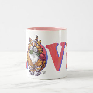 Ginger Cat Valentine's Day Zweifarbige Tasse
