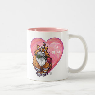 Ginger Cat Valentine's Day Zweifarbige Tasse