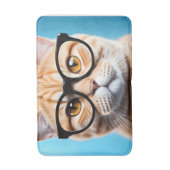 Ginger Cat Wearing Glasses Badematte (Vorderseite Vertikal)