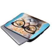 Ginger Cat Wearing Glasses Laptopschutzhülle (Vorne Knopf)