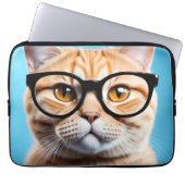 Ginger Cat Wearing Glasses Laptopschutzhülle (Vorderseite)