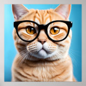 Ginger Cat Wearing Glasses Poster (Vorne)
