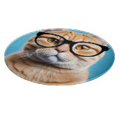Ginger Cat Wearing Glasses Schneidebrett (Ecke)