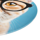 Ginger Cat Wearing Glasses Schneidebrett (Ecke)