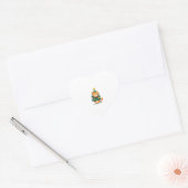 Ginger Cat Weihnachtsbaum Niedlich Xmas 2 Herz-Aufkleber (Umschlag)