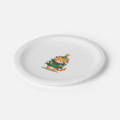 Ginger Cat Weihnachtsbaum Niedlich Xmas 2 Pappteller (Schrägansicht)