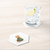 Ginger Cat Weihnachtsbaum Niedlichen Weihnachtsmäd Untersetzer (Vor Ort)