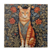 Ginger Cat William Morris Inspirierte floral Fliese (Vorderseite)