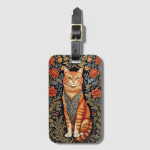 Ginger Cat William Morris Inspirierte floral Gepäckanhänger