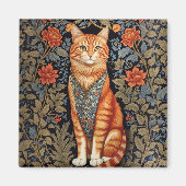 Ginger Cat William Morris Inspirierte floral Magnet (Vorne)