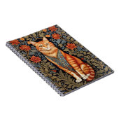 Ginger Cat William Morris Inspirierte floral Notizblock (Rechte Seite)