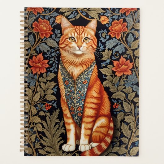 Ginger Cat William Morris Inspirierte floral Planer (Vorderseite)