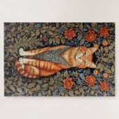 Ginger Cat William Morris Inspirierte floral Puzzle (Horizontal)