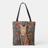 Ginger Cat William Morris Inspirierte floral Tasche (Rückseite)