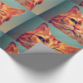 GINGER CAT WINKING ART WRAPPPAPIER GESCHENKPAPIER (Ecke)