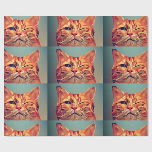 GINGER CAT WINKING ART WRAPPPAPIER GESCHENKPAPIER (Flach)