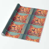 GINGER CAT WINKING ART WRAPPPAPIER GESCHENKPAPIER (Ungerollt)