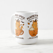 Ginger Cat Witch - Niedliches Halloween-Design mit Kaffeetasse (Vorderseite Links)