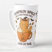 Ginger Cat Witch - Niedliches Halloween-Design mit Milchtasse (Linke Ecke)