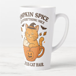 Ginger Cat Witch - Niedliches Halloween-Design mit Milchtasse