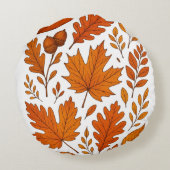 Ginger Cat Witch - Niedliches Halloween-Design mit Rundes Kissen (Rückseite)