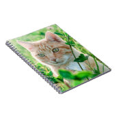 Ginger Cat with Green Eyes in Grass Notizblock (Rechte Seite)