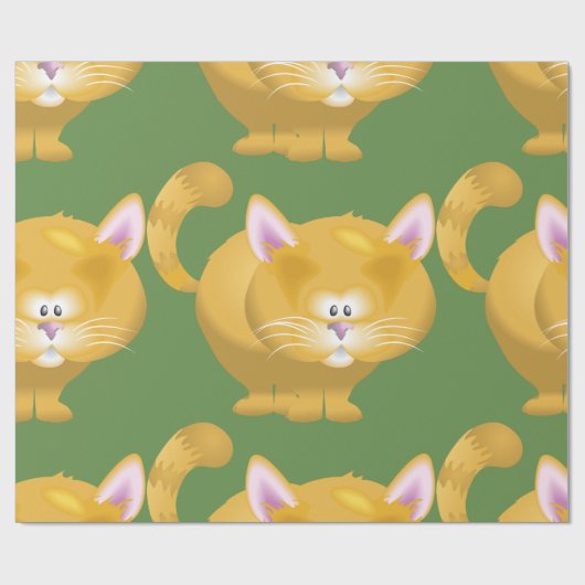 Ginger Cat Wrapping Paper Geschenkpapier (Flach)
