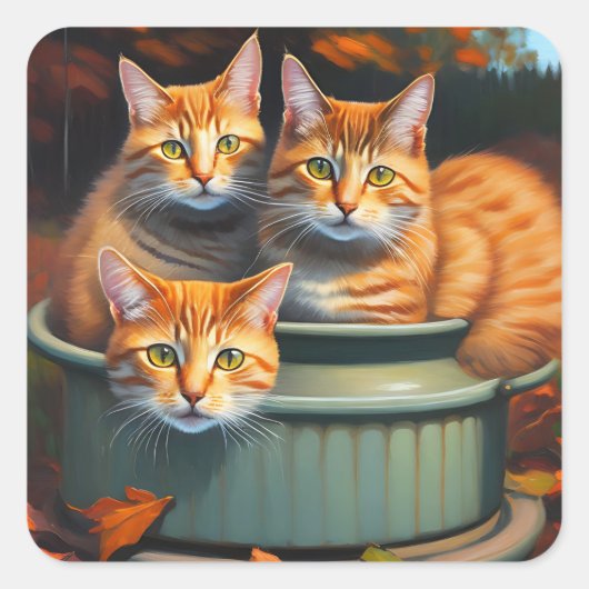 Ginger Cats Pot Pflanze, Aufkleber (Vorderseite)