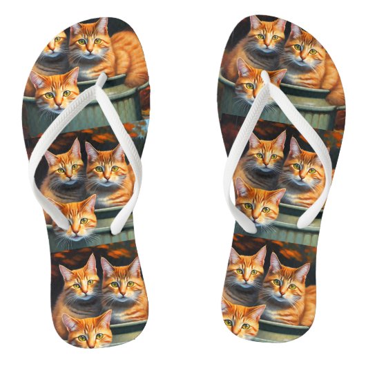 Ginger Cats Pot Pflanze, Flip Flops Badesandalen (Fußbett)