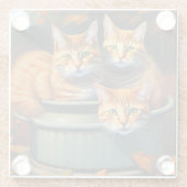 Ginger Cats Pot Pflanze, Glass Untersetzer (Rückseite)