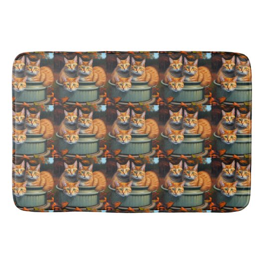 Ginger Cats Pot Pflanze, Memory Foam Bath Mat Badematte (Vorderseite)
