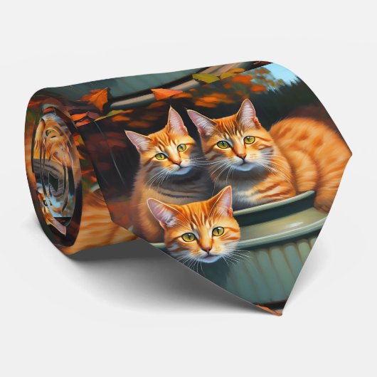 Ginger Cats Pot Pflanze, Neck Tie Krawatte (Gerollt)