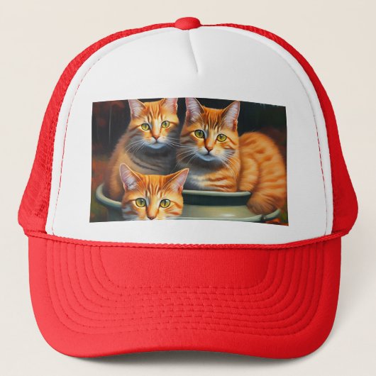 Ginger Cats Pot Pflanze, Truckers Hat Truckerkappe (Vorderseite)