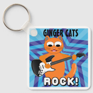 Ginger Cats Rock! Gitarrenkatze Schlüsselanhänger