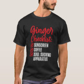 Ginger Checklist Funny Redhead T-Shirt (Vorderseite)