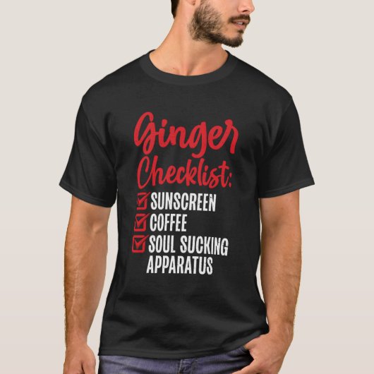 Ginger Checklist Redhead T-Shirt (Vorderseite)