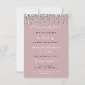 Ginger Christmas Dinner Holidays Rose Silver Drips Einladung (Vorderseite)