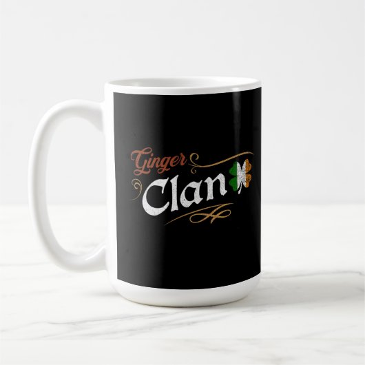 Ginger Clan Irisches Erbe Shamrock Vintage Kaffeetasse (Links)