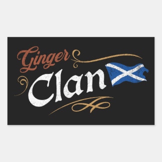 Ginger Clan Schottische Flagge Lustige Rotschopf-H Rechteckiger Aufkleber