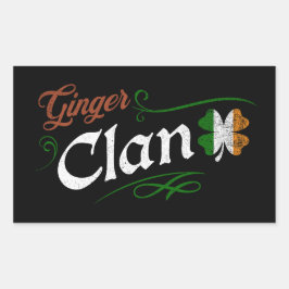 Ginger Clan St Patrick’s Day Irish Redhead Vintage Rechteckiger Aufkleber