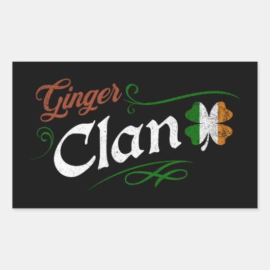 Ginger Clan St. Patrick's Day Irischer Rotschopf V Rechteckiger Aufkleber (Vorderseite)