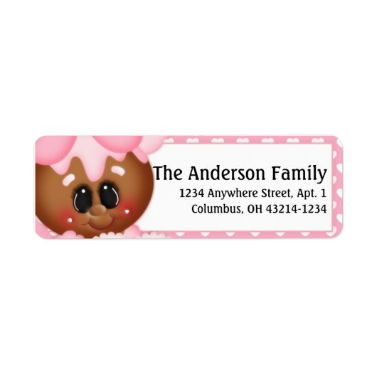Ginger Cookie Valentine's Day Address Labels d6 (Vorne)