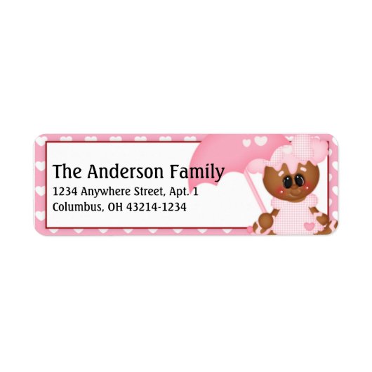 Ginger Cookie Valentine's Day Address Labels d7 (Vorne)