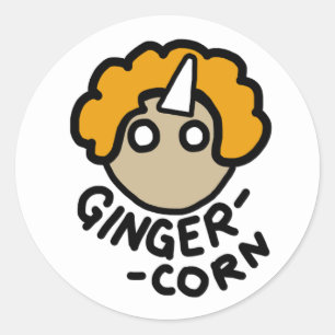 Ginger-Corn-Witz-Aufkleber Runder Aufkleber