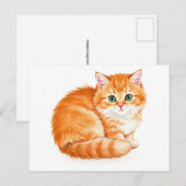 Ginger Cudly Kitten Postcard Postkarte (Vorne/Hinten)