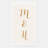 Ginger Elegant Wedding Initials | Elfenbein Serviette (Vorderseite)