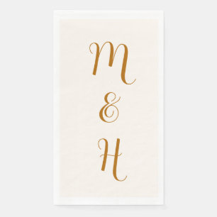 Ginger Elegant Wedding Initials Elfenbein Serviette