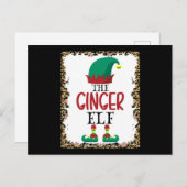 Ginger Elf Leopard Elf Weihnachtsgeschenk Postkarte (Vorne/Hinten)